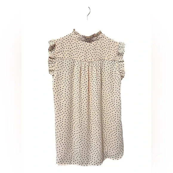 LOFT Pink Heart Print Ruffle Sleeve Top – XS - Picture 3 of 6